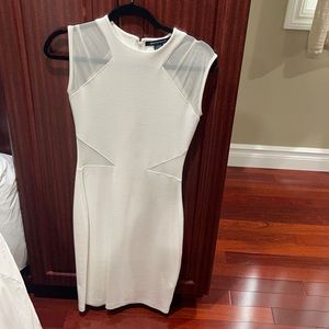French Connection white fitted dress cutout